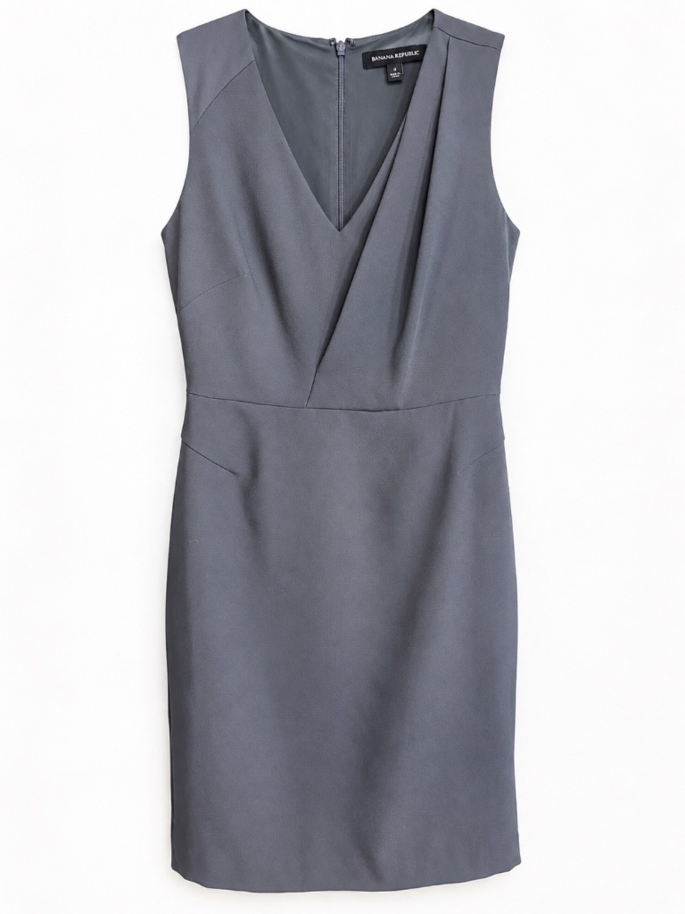 💸 BARGAIN BIN 💸 – Banana Republic Grey Draped Sheath Dress – Size 0